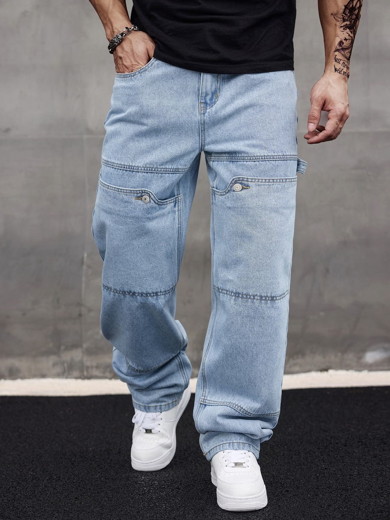 Men's Multi-Pocket Straight-Leg Pants