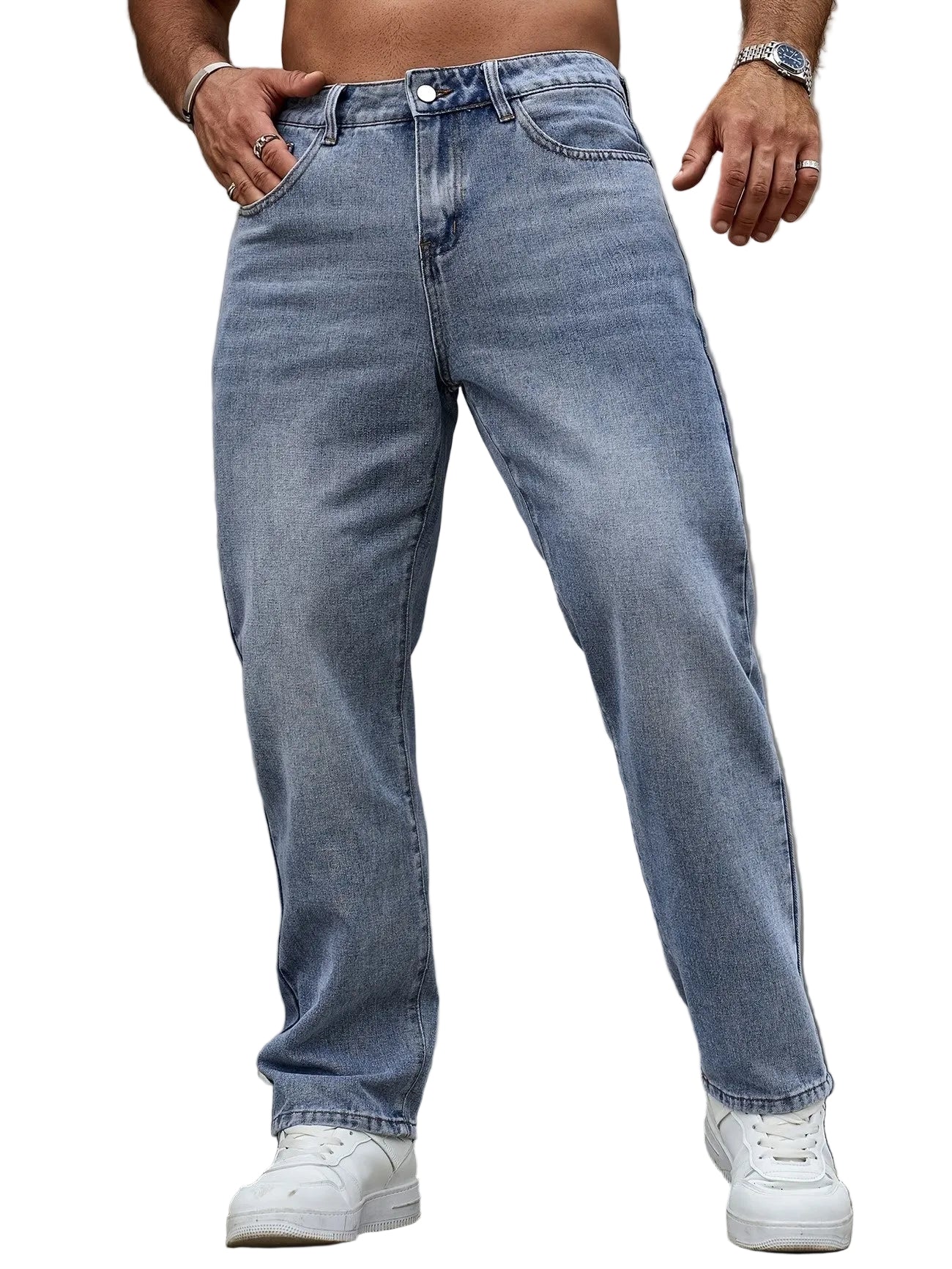 Men's Straight-Leg Faded Pants