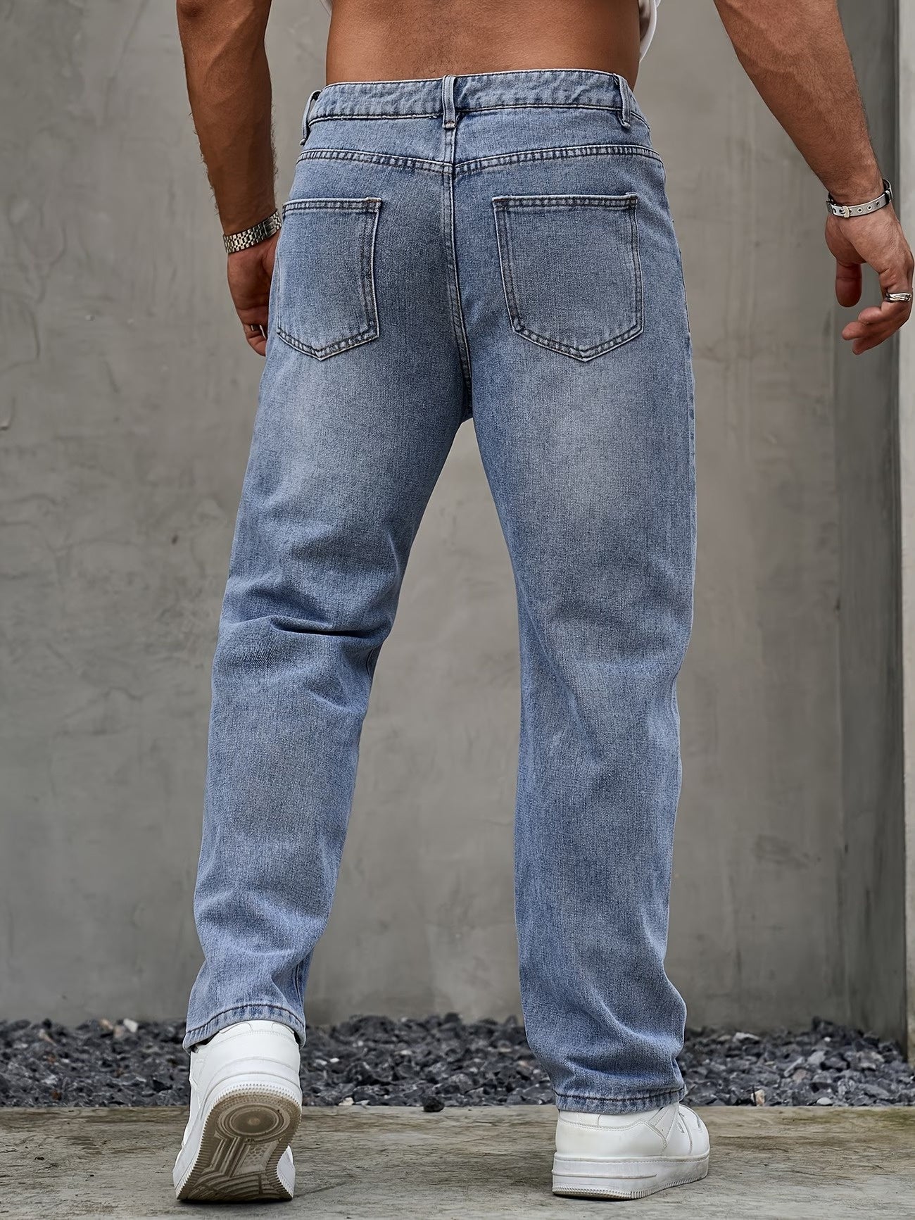 Men's Straight-Leg Faded Pants