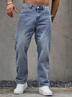 Men's Straight-Leg Faded Pants