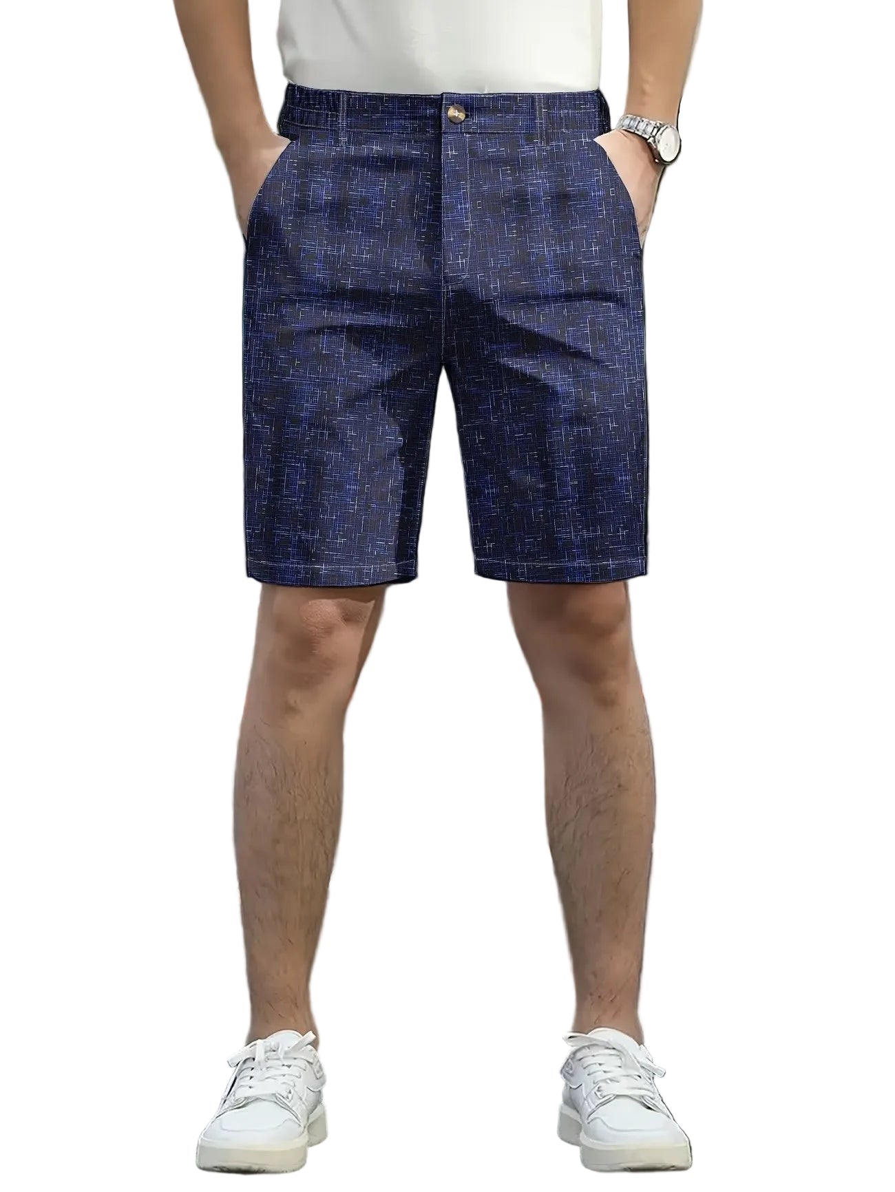 Men's Straight-Leg Shorts with Geometric Pattern